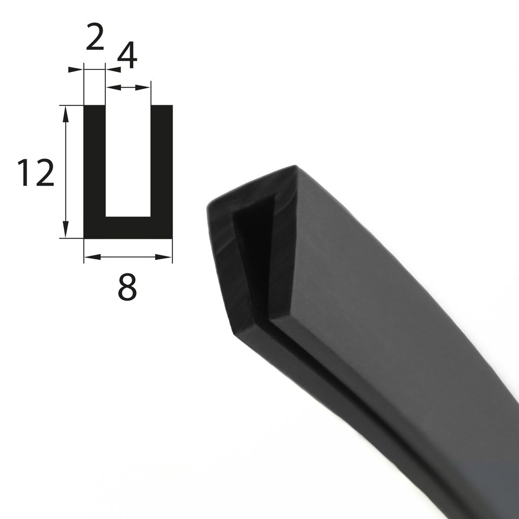 V27 Fassungsprofil Fassungsbereich 4 mm Kantenschutz EPDM Gummiprofil Gummidichtung