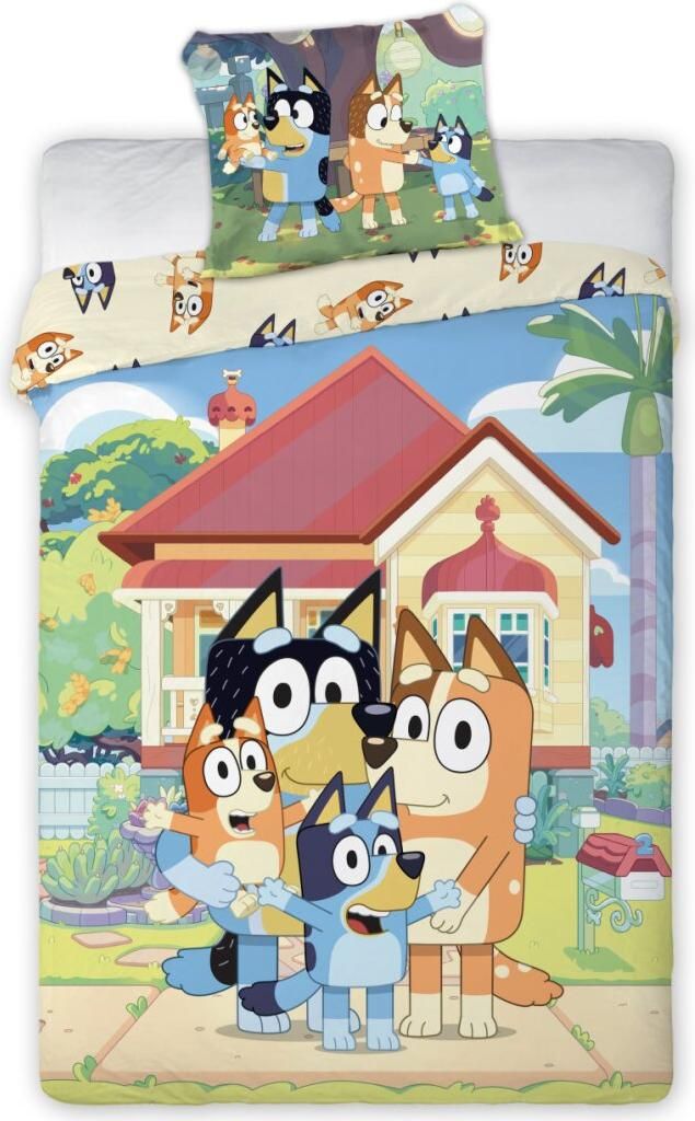Bluey Family Home Kinderbettwäsche Kindergarten 100x135