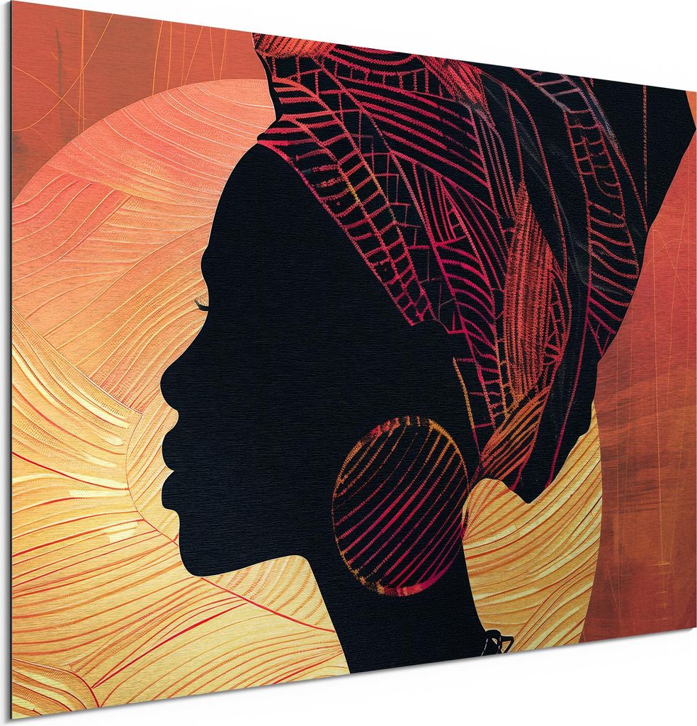 DEQORI Alu-Dibond Bild Silber 60x40 cm 'Königin der Sonne' Wandbild Metall dünn Design