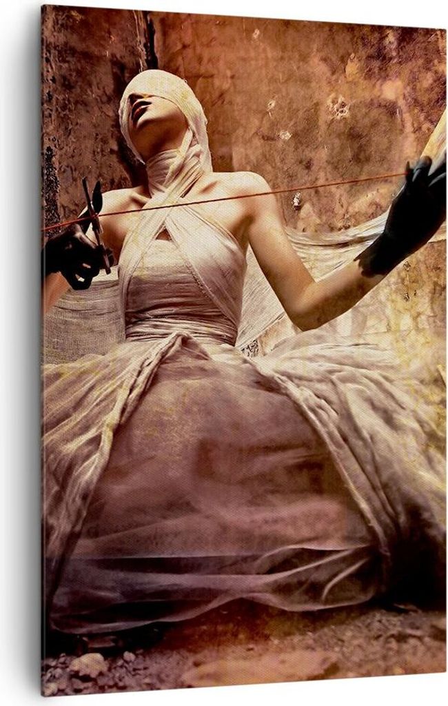Bild auf Leinwand - Leinwandbild - Einteilig - Bandage Künstler String - 80x120cm - Wand Bild - Wanddeko - Wandbilder - Leinwanddruck - Wanddekora...