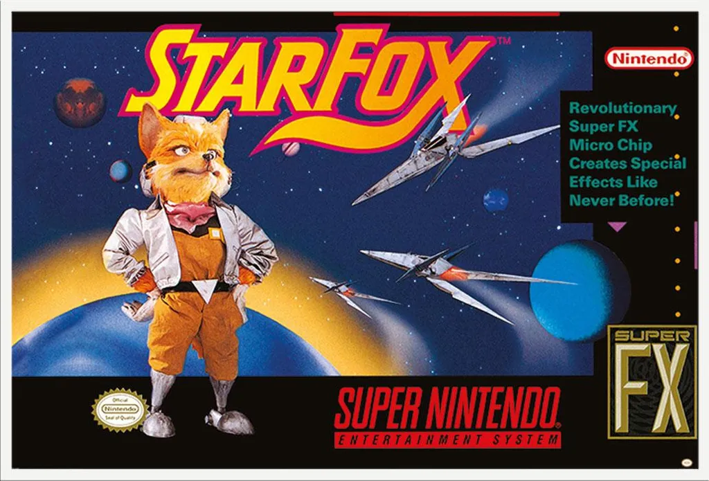 Affiche Star Fox Nintendo Protégée par Cadre Shinsuke Blanc Anti-Poussière