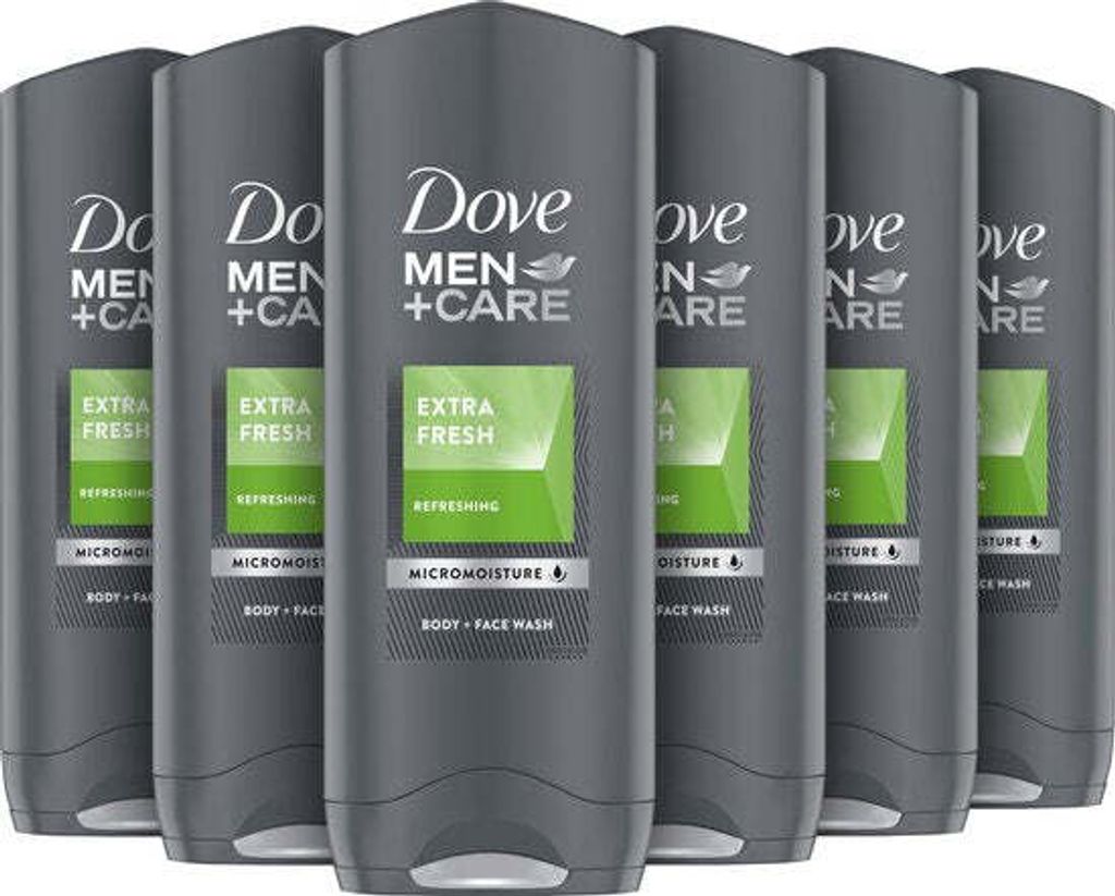 Dove Men+Care Dove Men Extra Fresh Duschgel - 6 x 250 ml - Vorteilspackung