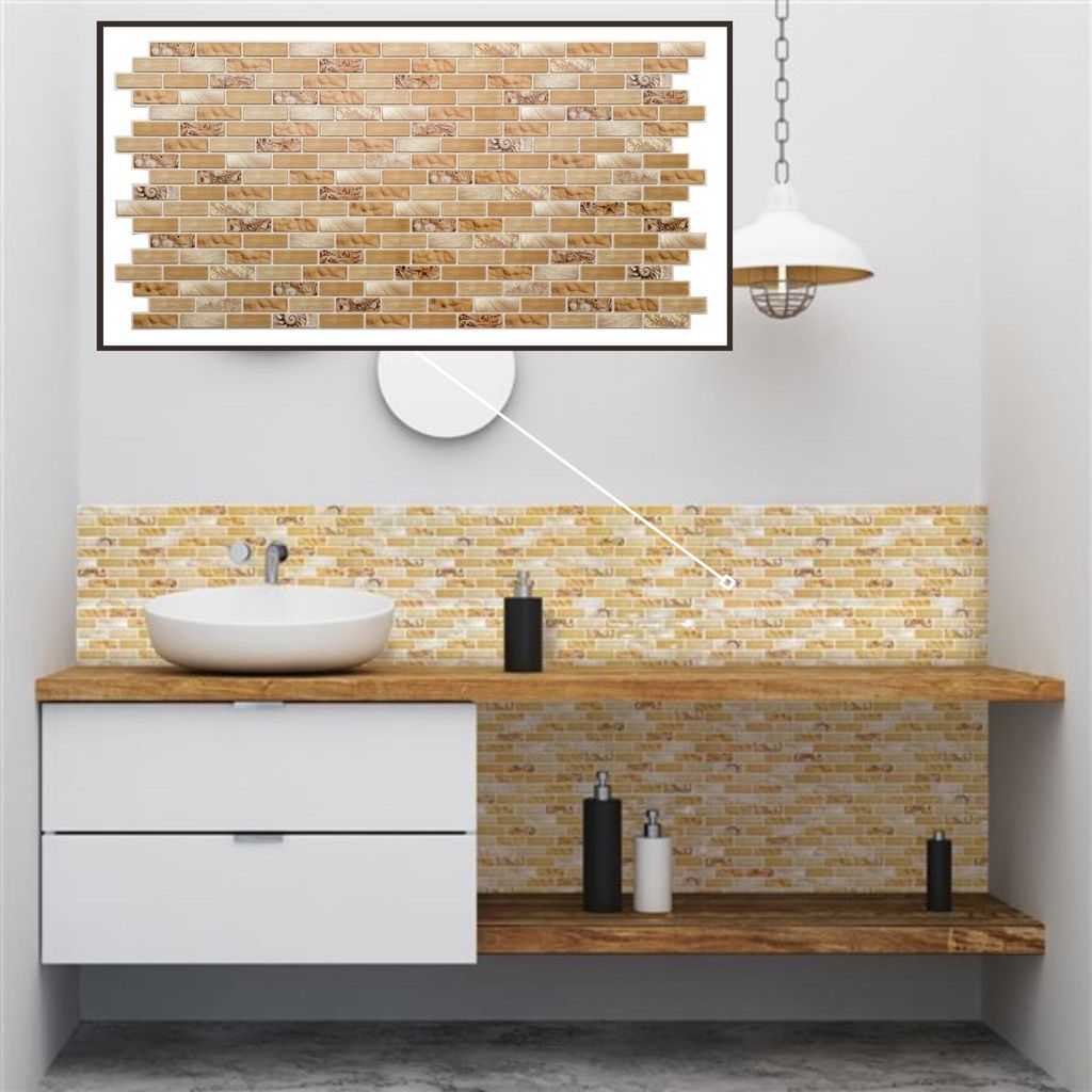 3D-Wandpaneele PVC | Mosaik Optik | Asteria - 15 Platten - 7,5 m² | Für Wohnzimmer, Küche & Bad | Einfache DIY-Montage