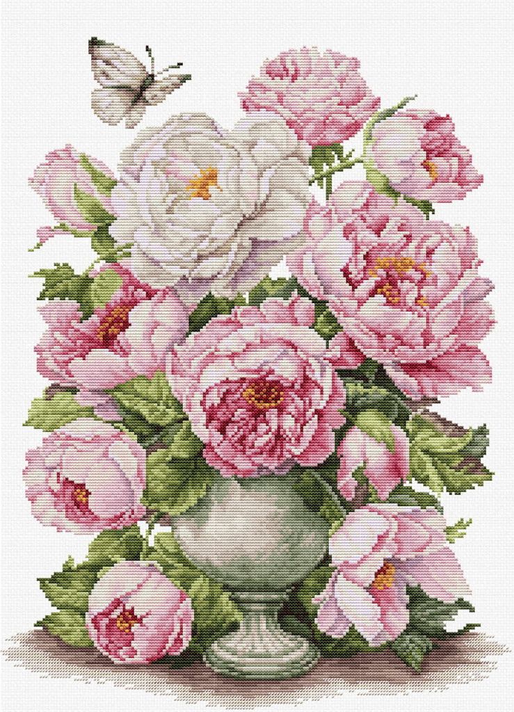 Luca-S Kreuzstich Stickpackung "Die Romanze der Rosen", Produktbild 