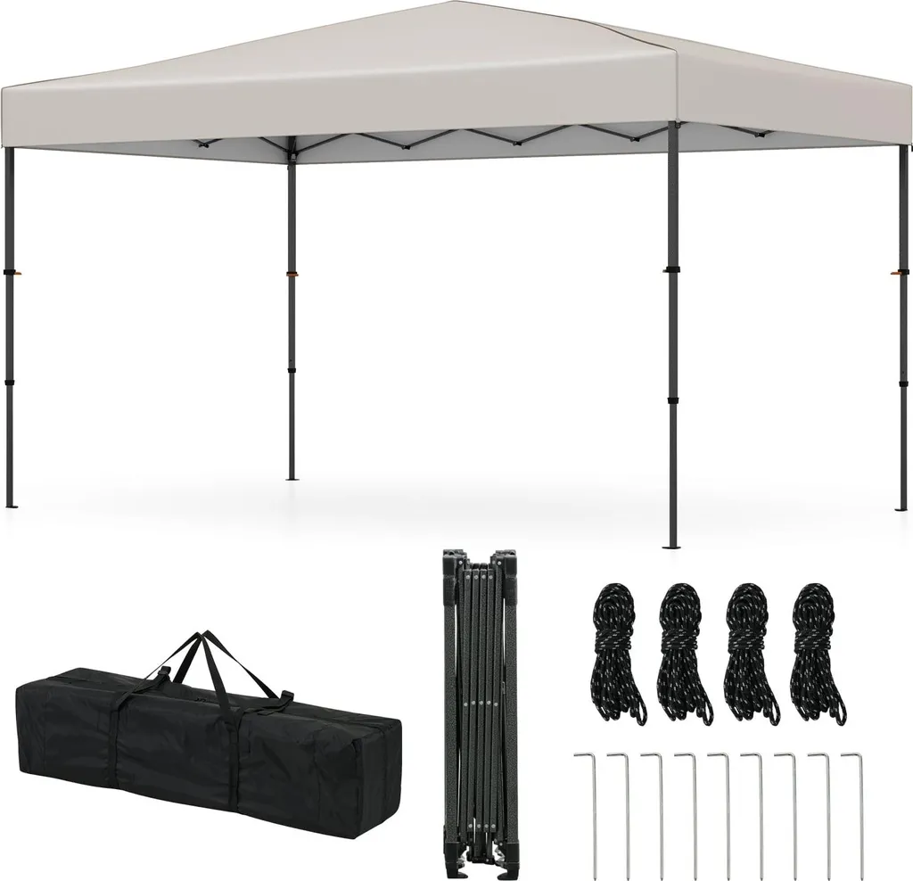 Pavillon pliable 365 x 225 cm avec toile anti-UV et sac de rangement