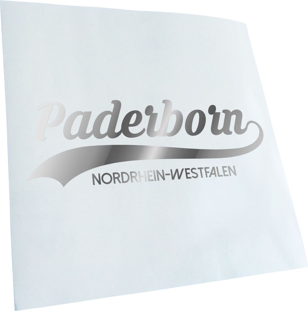Kiwistar - Autoaufkleber - Paderborn Nordrhein-Westfalen - Chrom - 40x13cm - Aufkleber für Auto, Laptop, Fahrrad, LKW, Motorrad Mehrfarbig JDM Dec...