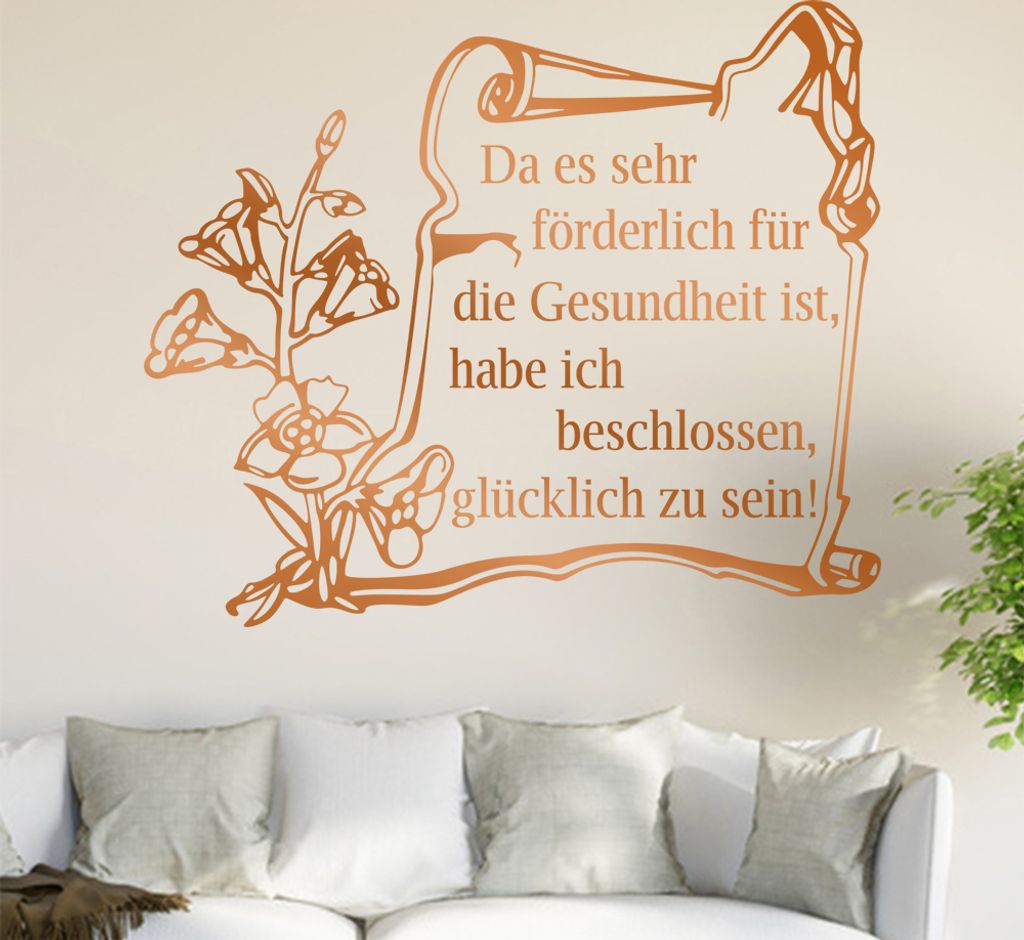 Da es sehr förderlich ... Wandtattoo in 6 Größen - Wandaufkleber Wall Sticker - Dekoration, Küche, Wohnzimmer, Schlafzimmer, Badezimmer