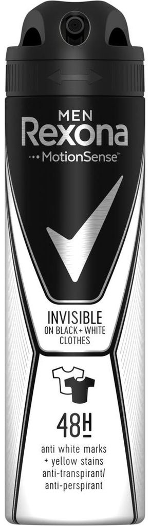 Rexona Men invisible on black+white clothes antiperspirant, Zdjęcie produktu 