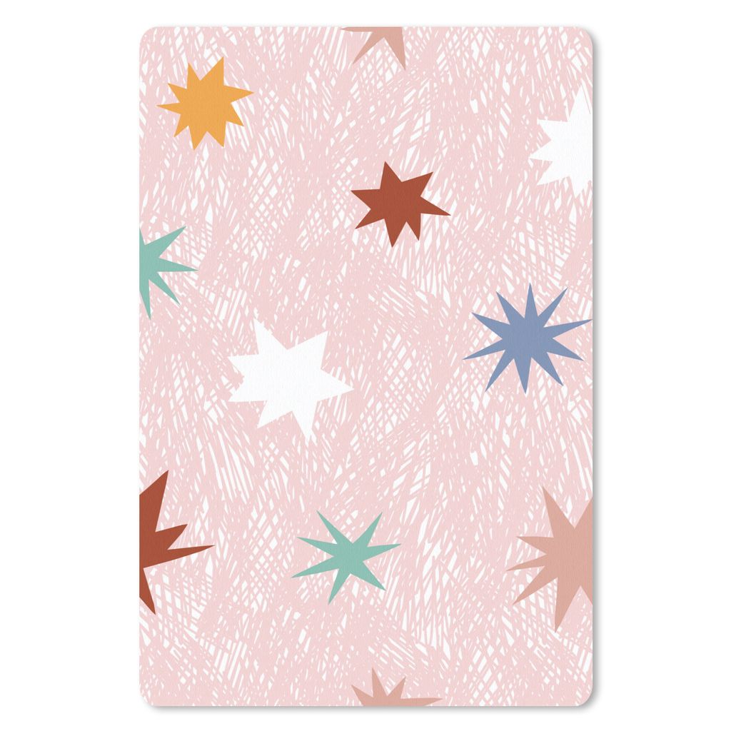 MuchoWow Mauspad Mousepad Sterne - Rosa - Kinder 40x60 cm - Mousepads - Maus Mat - Pad - Mausunterlage - Schreibtisch Accesoire