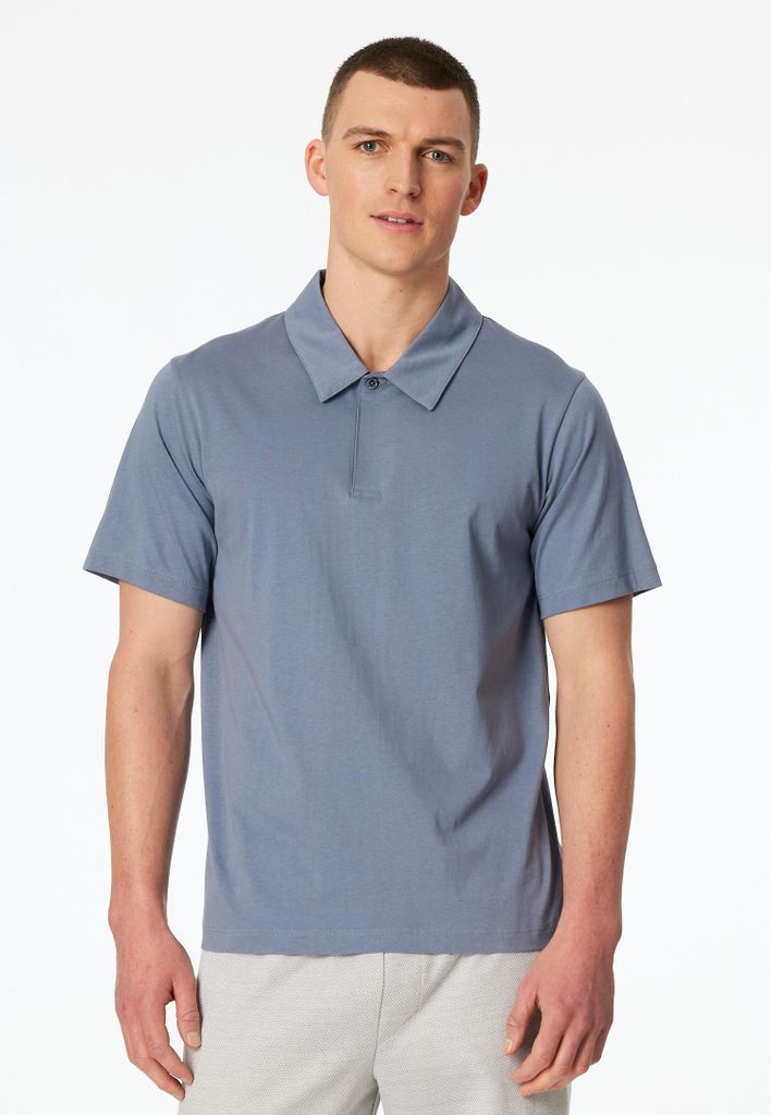 Schiesser Herren Poloshirt, kurzarm Gr. 48 blaugrau