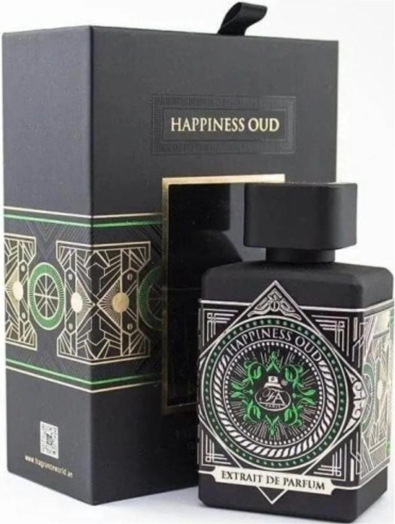 A perfume bottle and its box are displayed against a white background.