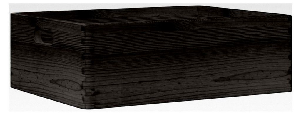 Schwarze Holzkiste mit Griffen 40x30x13 cm aus massivem Kiefernholz, Aufbewahrungsbox aus Holz, Holztruhe, Geschenkbox aus Holz