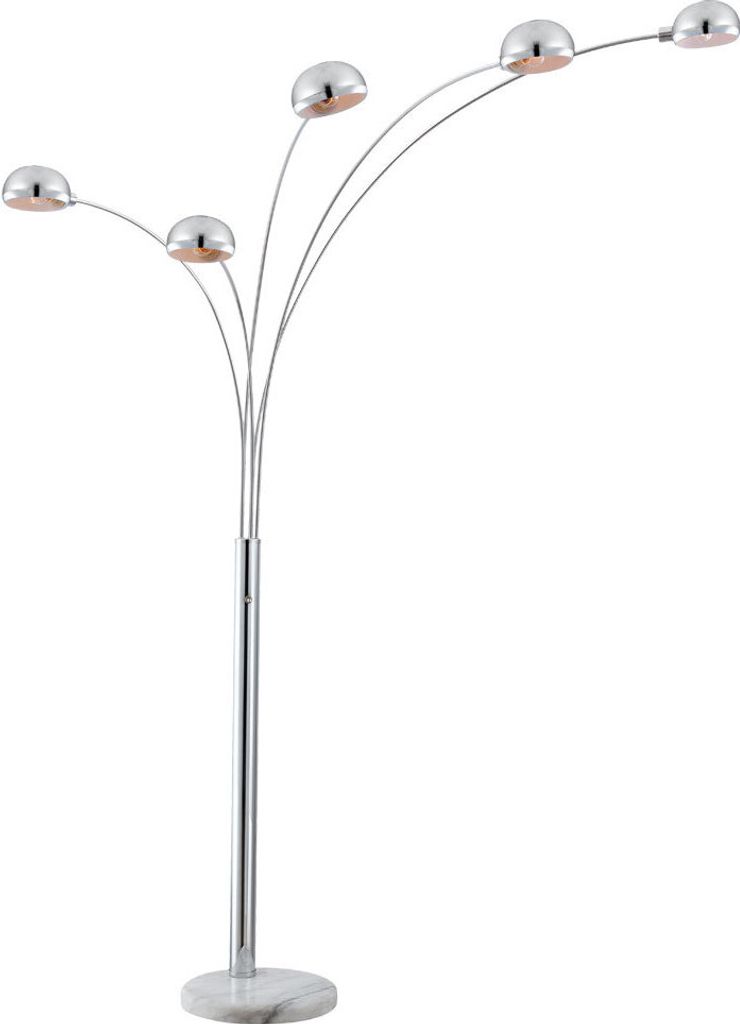 Stehlampe, Marmor, silber, 5-Flammig, H 200 cm