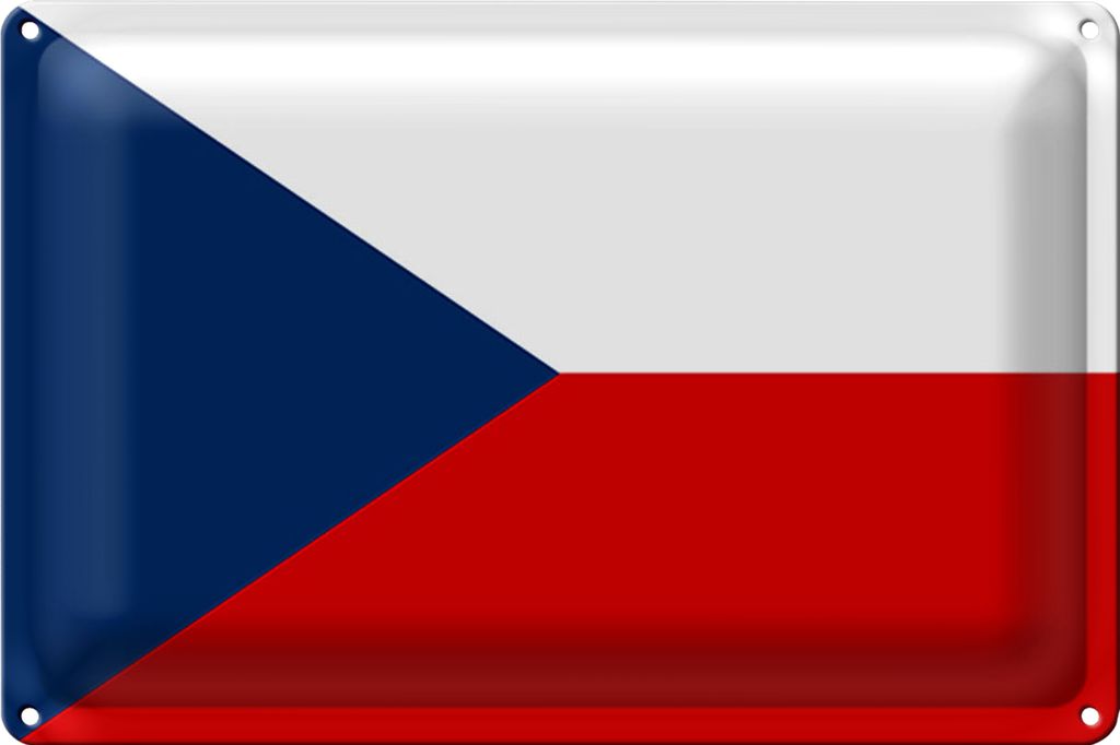 Blechschild Flagge Tschechien 40x30cm Flag Czech Republic