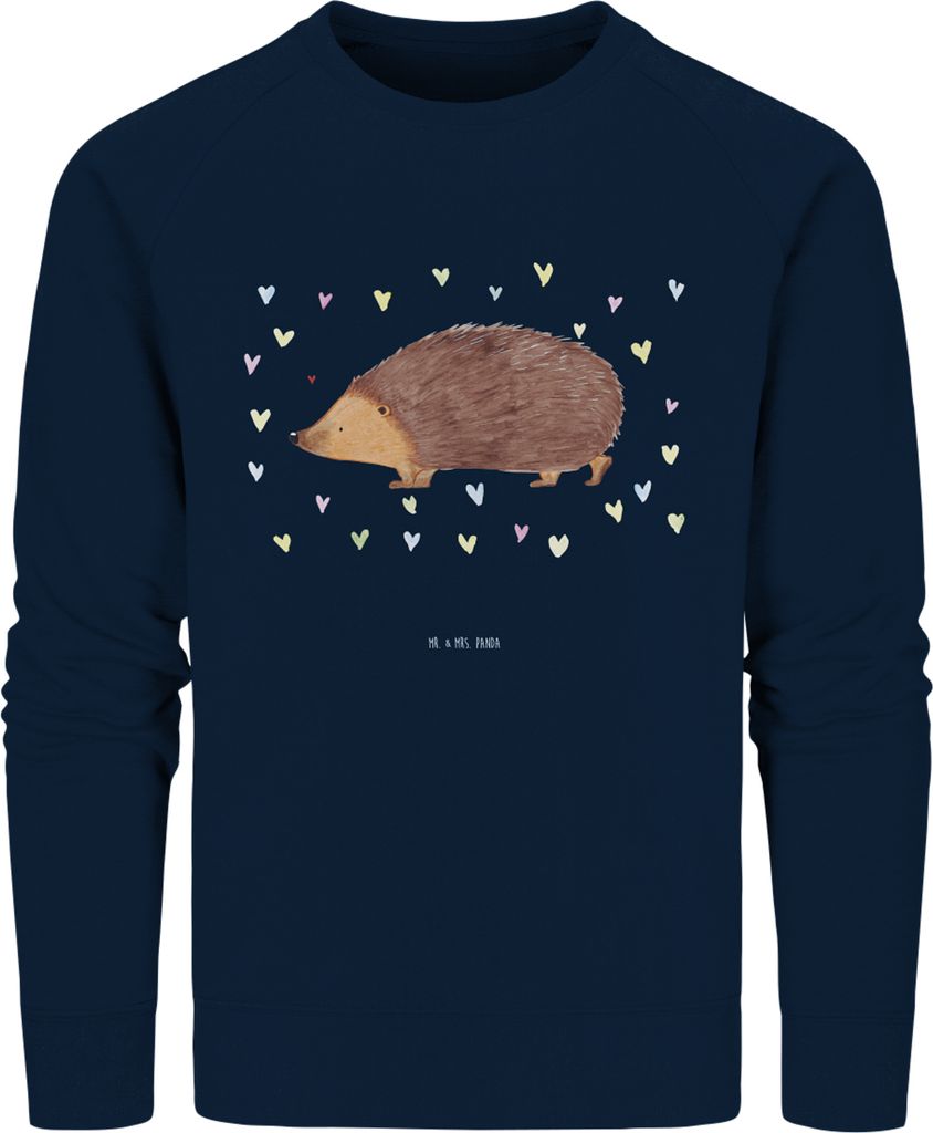 Mr. & Mrs. Panda Baumwoll Pullover Igel Herzen Größe XL - French Navy - Geschenk, Lustige Sprüche, Sweater, Vertrauen, Sweatshirt, Kuss, Herz, L...