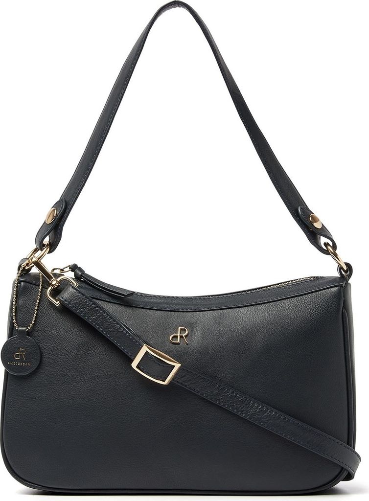dR Amsterdam Umhängetasche | Leder Schultertasche | Damenhandtaschen | Damen Crossbody Tasche | Faggio - 903708 Blue