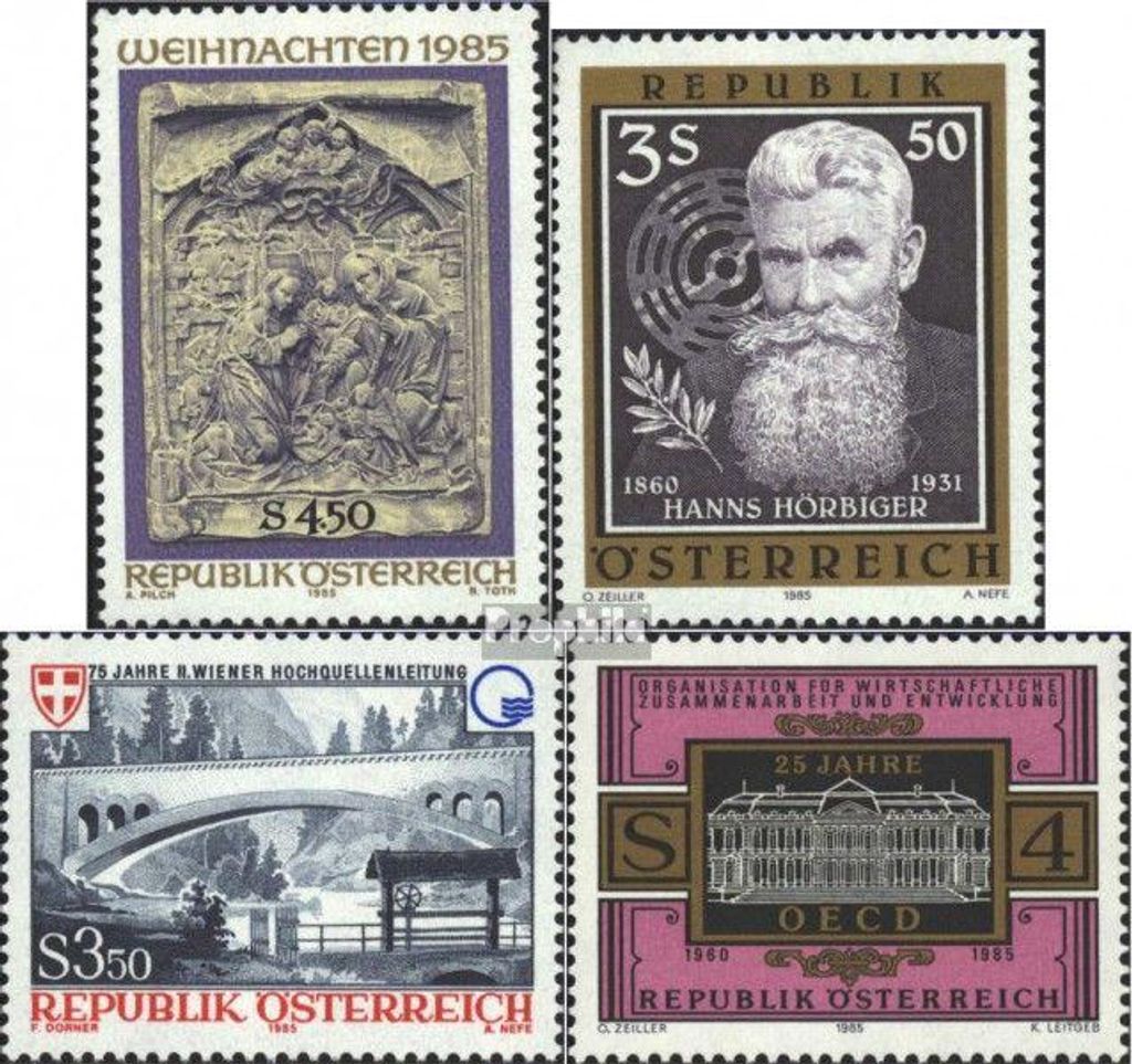 Briefmarken Österreich 1985 Mi 1832,1833,1834,1835 Produktbild 