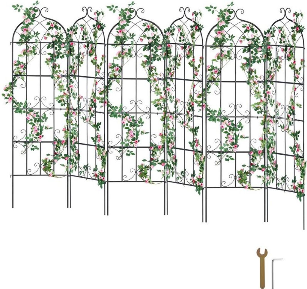 6er Set Rankhilfe Rankgitter - Kletterhilfe Pflanzengitter Spalier 51x180cm - Ideal für Garten und Terrasse - Stütze für Kletterpflanzen