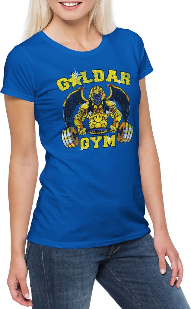 Urban Backwoods Goldar Power Gym, Damen T-Shirt, Farbe: Royalblau, Größe: L