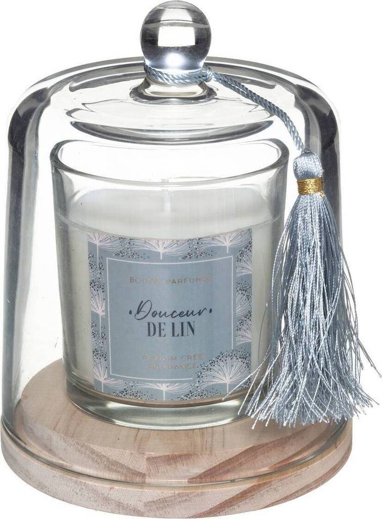 Duftkerze loli 130g mit glasglocke leinsüße - Atmosphera créateur d'intérieur