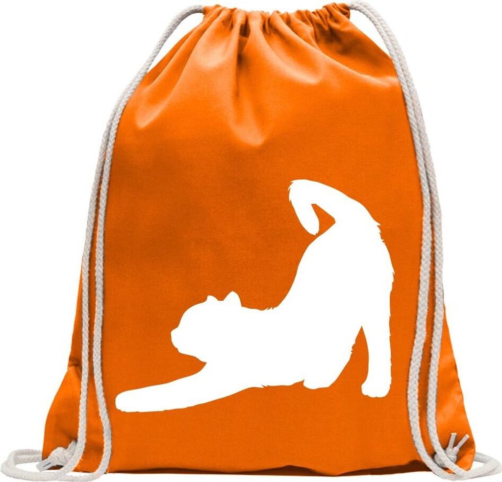 Kiwistar - Turnbeutel - mandarin - Hauskatze Haustier - Fun Rucksack Sport Beutel Gymsack Baumwolle mit Ziehgurt