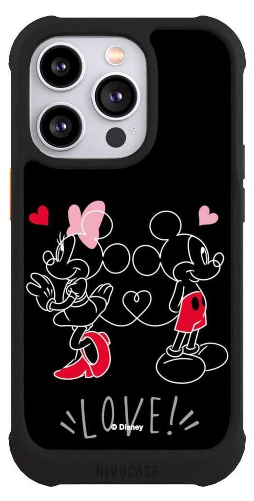 NIVOCASE Hülle für Apple iPhone 14 Pro Stoßfeste Handyhülle NIVOmax Case Schwarz Disney Liebe