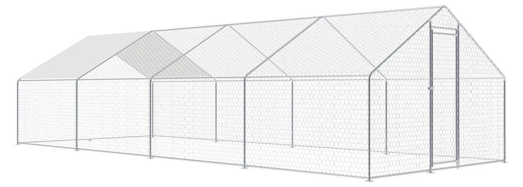 Aga Výbeh pre sliepky 3x8x2 m s krycou plachtou - vonkajšia Obrázok produktu 