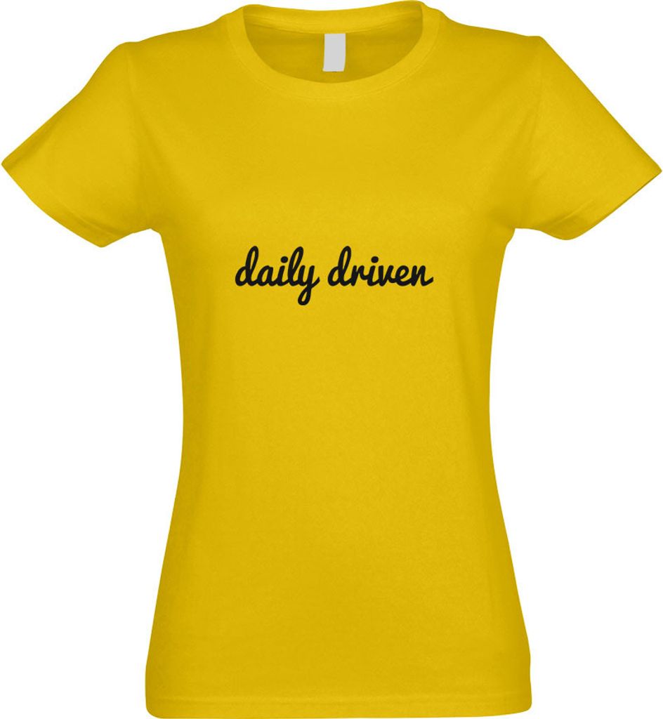 Kiwistar - T-Shirt tailliert - Damen - gelb - Daily Driven - mit Motiv Bedruckt - Funshirt Design - Sport - Freizeit - Damen - M