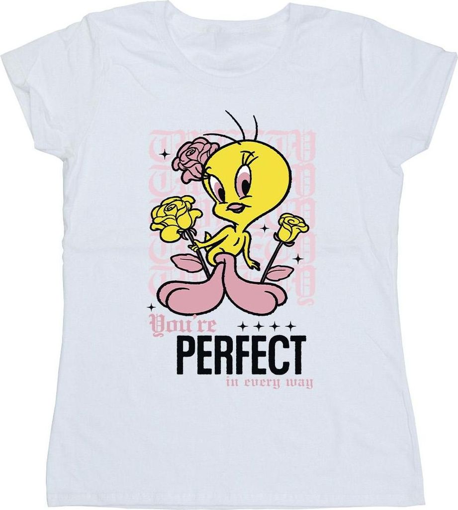 Looney Tunes - "You ́re Perfect" T-Shirt für Damen BI54467 (L) (Weiß)