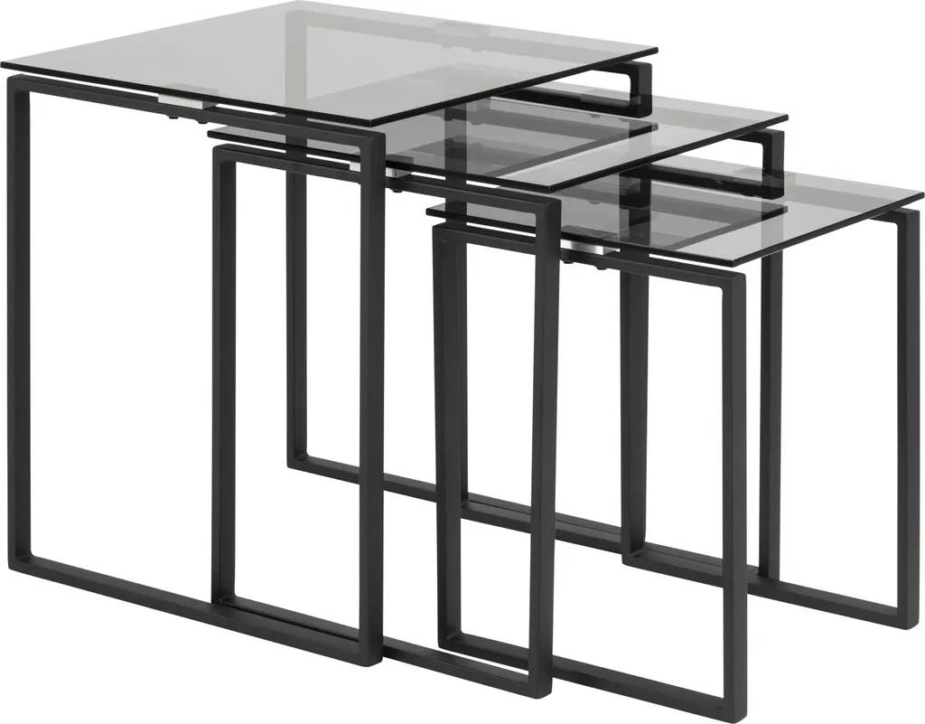 Gagnez de la place avec la table gigogne Katrine grise lot de 3 unités