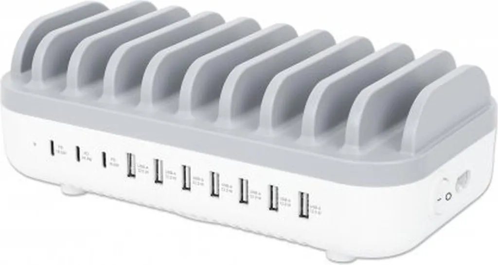 Station de charge 10 ports Manhattan idéale pour bureaux et salles de cours