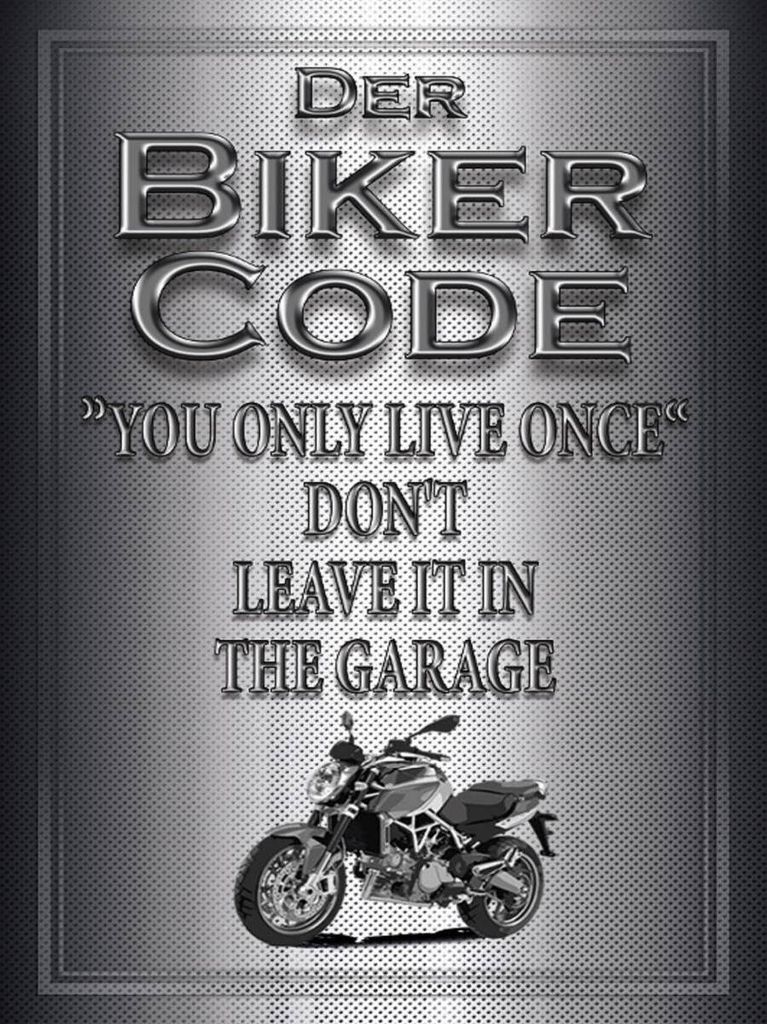 vianmo Holzschild 40x30 cm Motorrad Biker Code you only live once