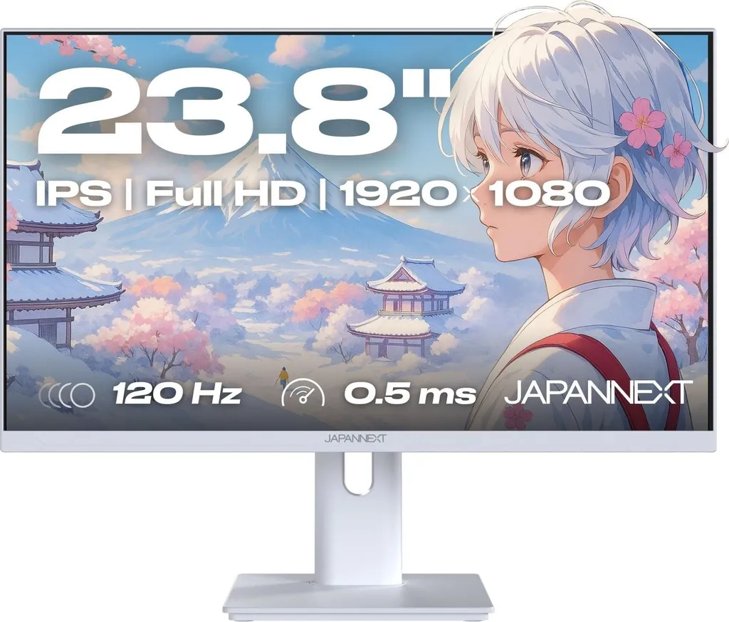 JAPANNEXT Gaming Monitor 23.8" IPS Full HD (1920x1080) 120Hz 0.5ms Weiß JN-IPS238G120F-HSP-W