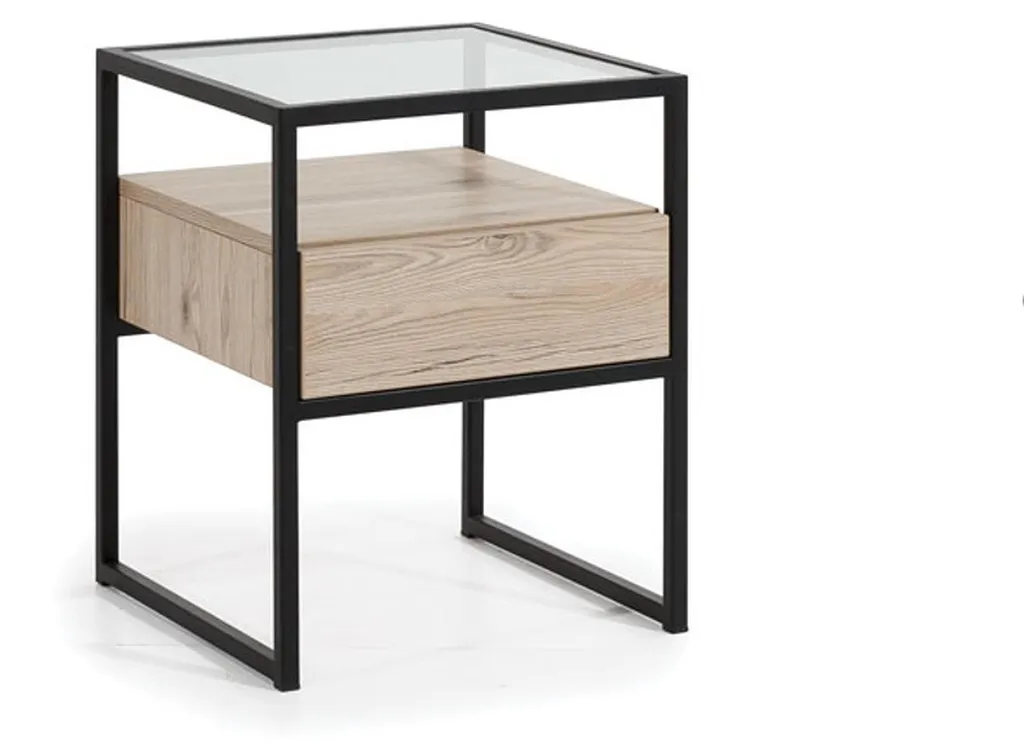 Table de chevet en Bois Marron Design Art déco Nouveau 50cm de hauteur