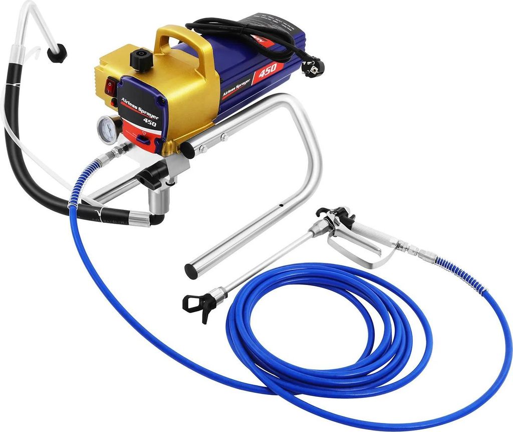 Airless Farbspritzgerät - Elektrischer Hochdruck-Farbsprüher - 1500 W - 220 V - 3300 PSI - 2,2 L/min - Reinkupfermotor - EU-Stecker - Blau