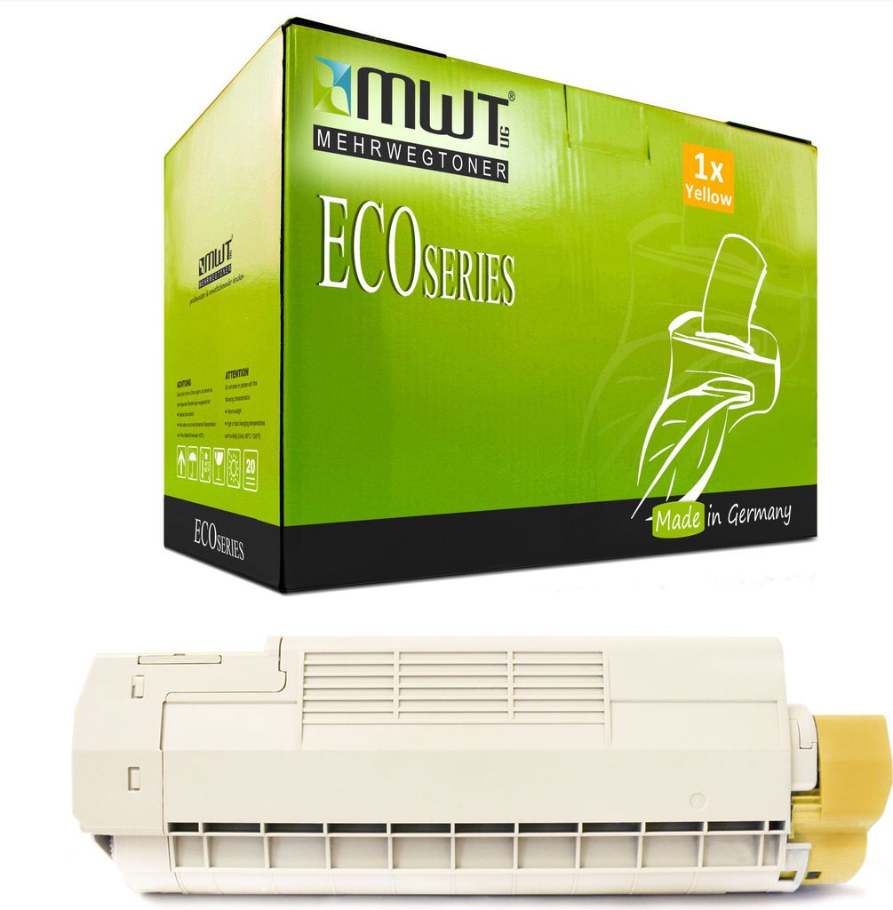 1 Mehrwegtoner kompatible Lasertoner ersetzt OKI 43865721 Yellow