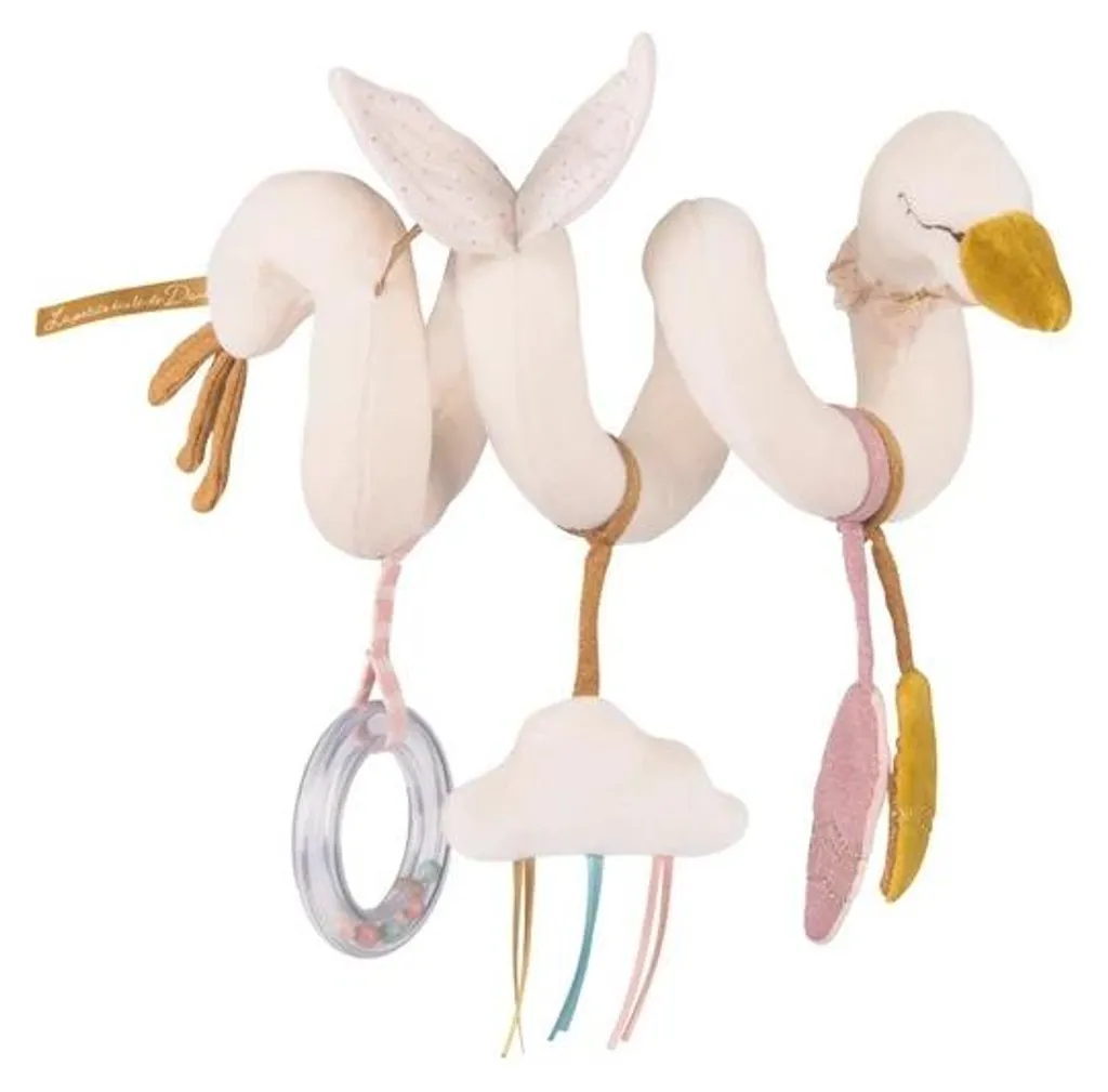 Éveil de bébé : Jouet sensoriel Cygne pour poussette et parc de jeu