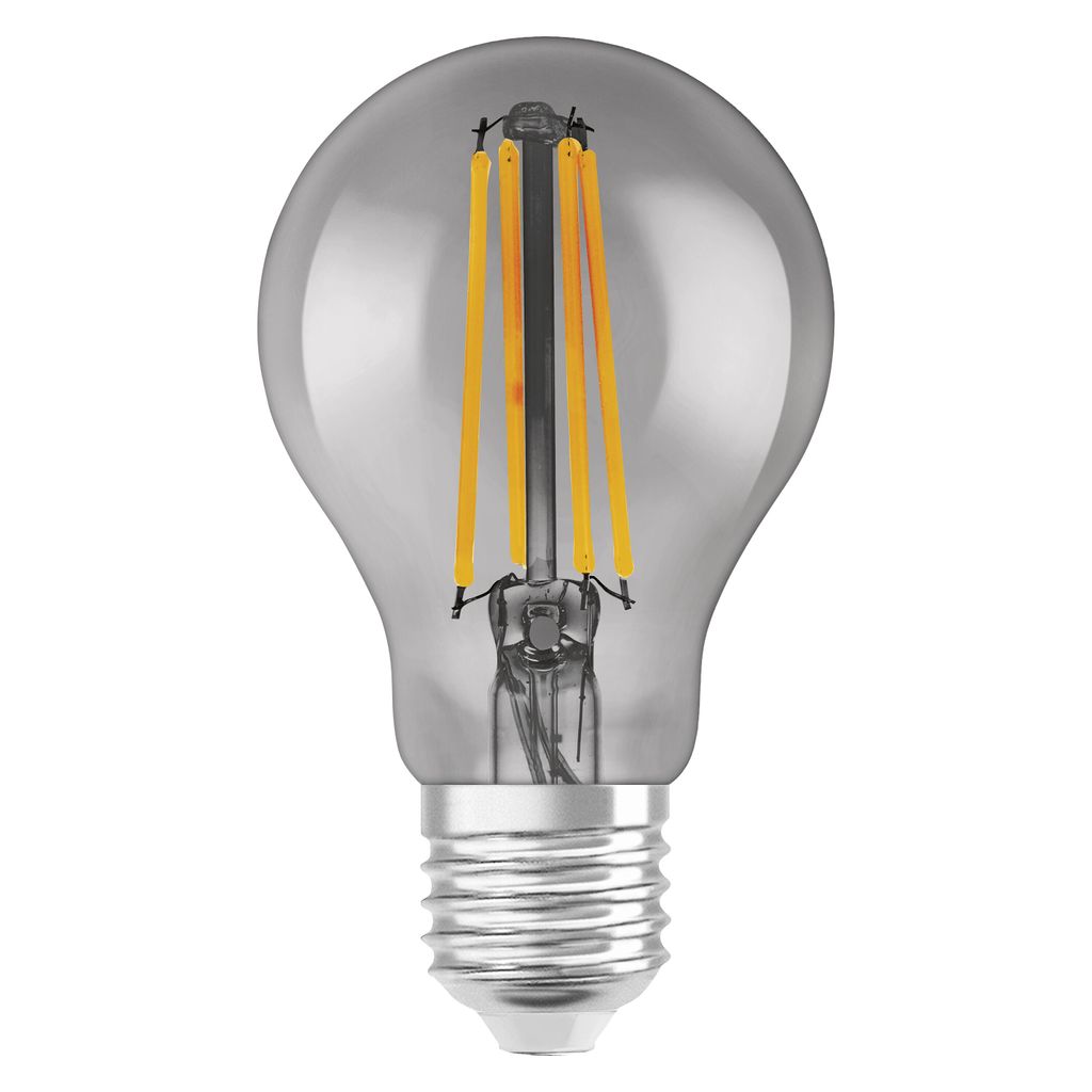 LEDVANCE Smarte LED-Lampe mit Wifi Technologie, Sockel E27, Dimmbar, Warmweiß (2500K), Birnenform, Klares Filament im Rauchglas, Ersatz für herk...