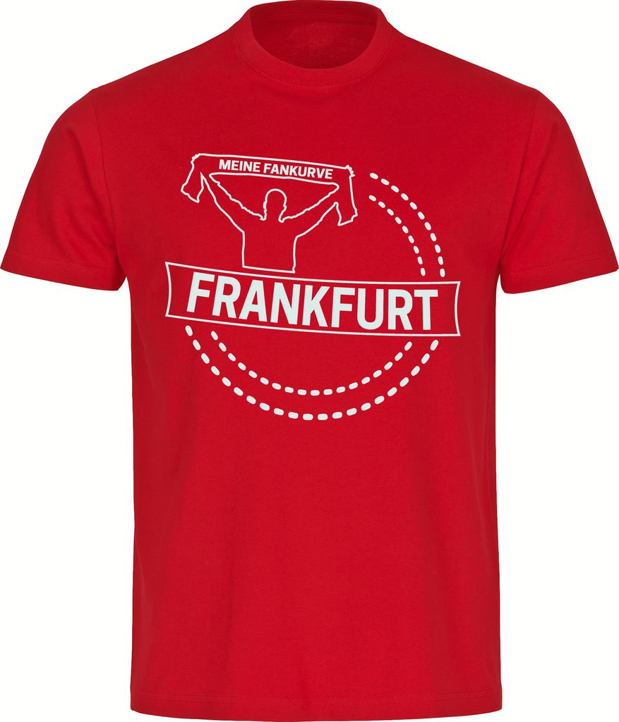 multifanshop Herren T-Shirt - Frankfurt - Meine Fankurve, rot, Größe S