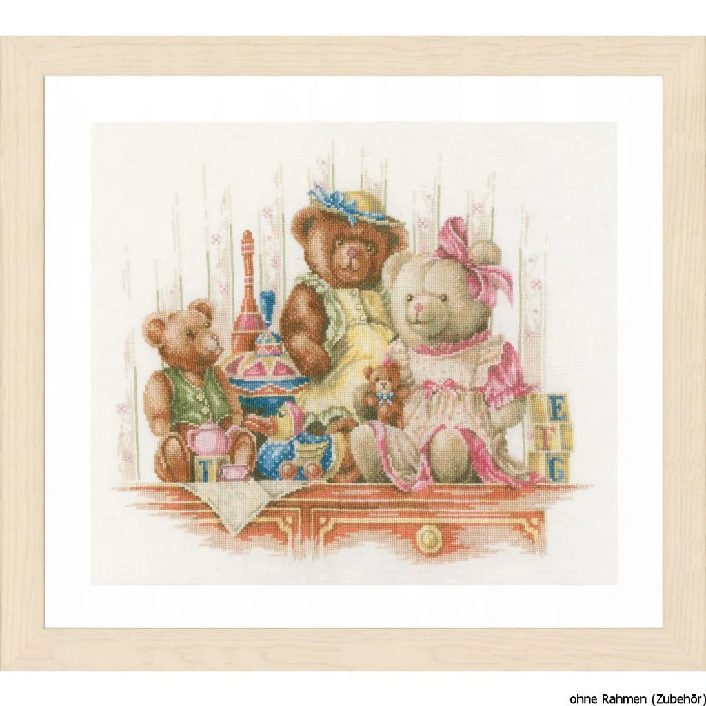 Broderie point de croix compté Lanarte Jouet et Teddy Ours en peluche