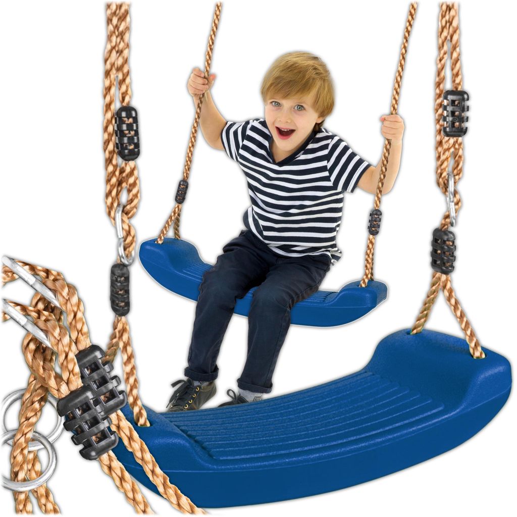 KRUMAD Kinderschaukel Outdoor Indoor, Babyschaukel, Schaukel, Tragkraft bis 35 kg, Höhenverstellbar, Babysitz für Kinderzimmer, Dunkelblau