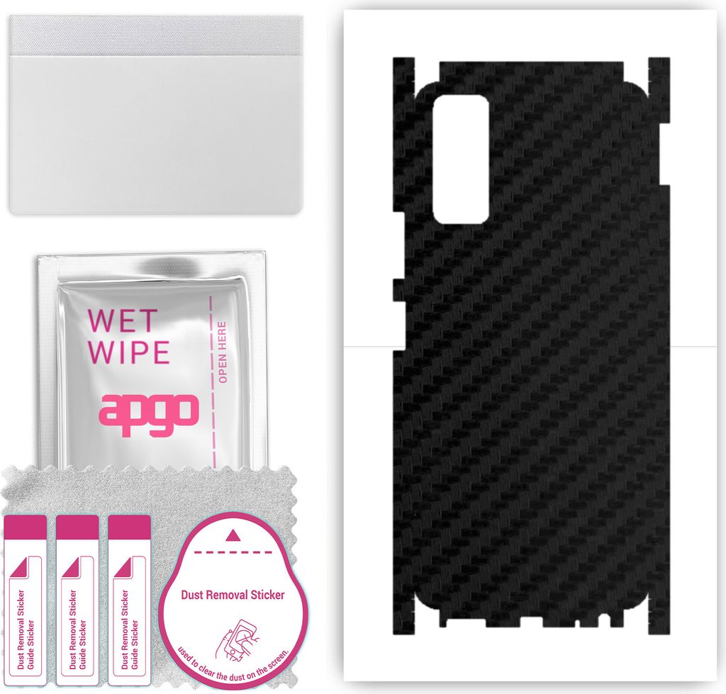 apgo Rückseite + Seiten Schutzfolie, Skin, kompatibel mit Vivo Y20s, Hinten Displayschutzfolie aus Vinylfolie, kratzfest, einfache Montage - Schwa...