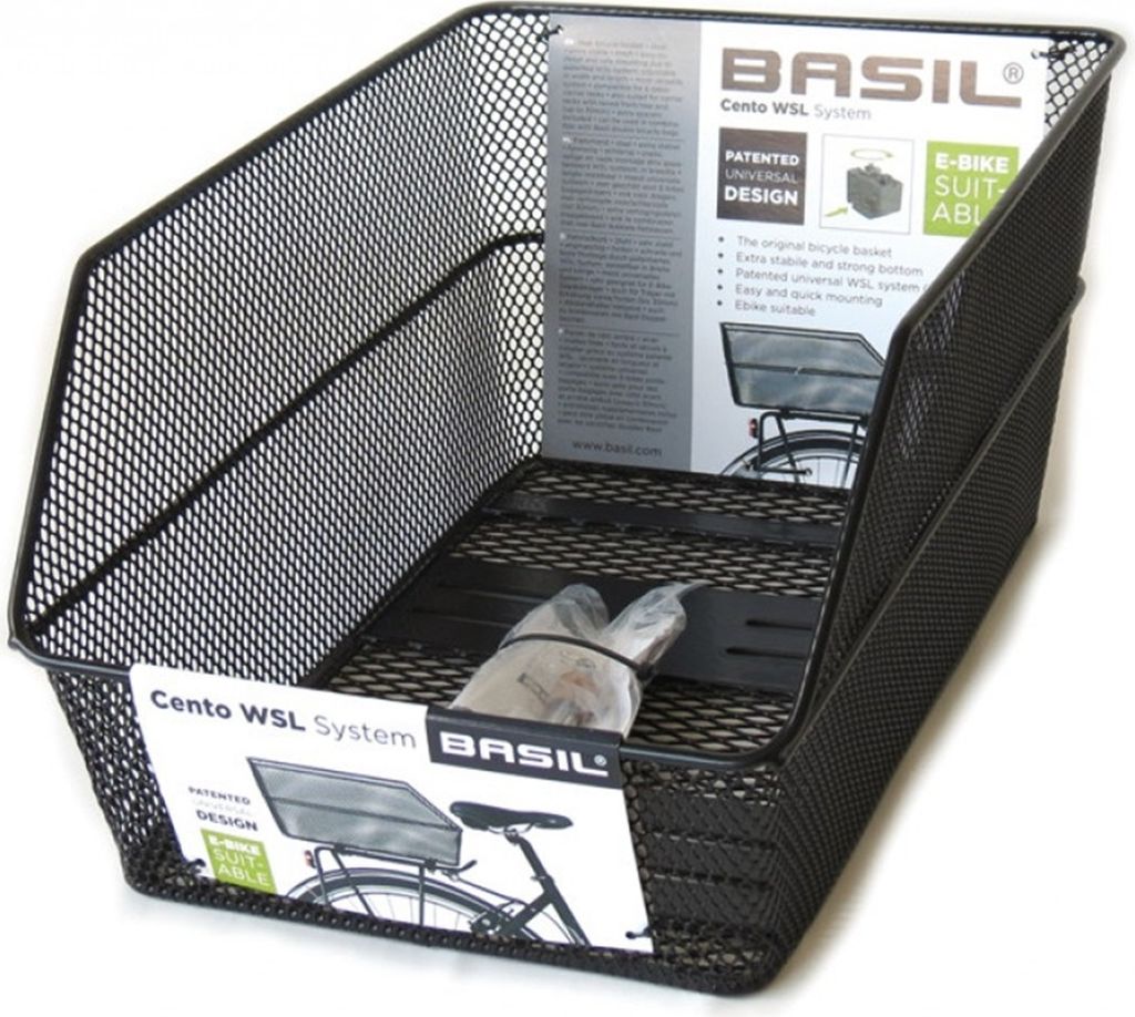 Basil Cento WSL, Hinten, Fahrradkorb, Stahl, Schwarz, 5 kg, Produktbild 