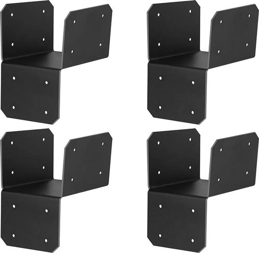 Support de poteau métallique 7,6x9cm pour vos structures bois - 4 pièces