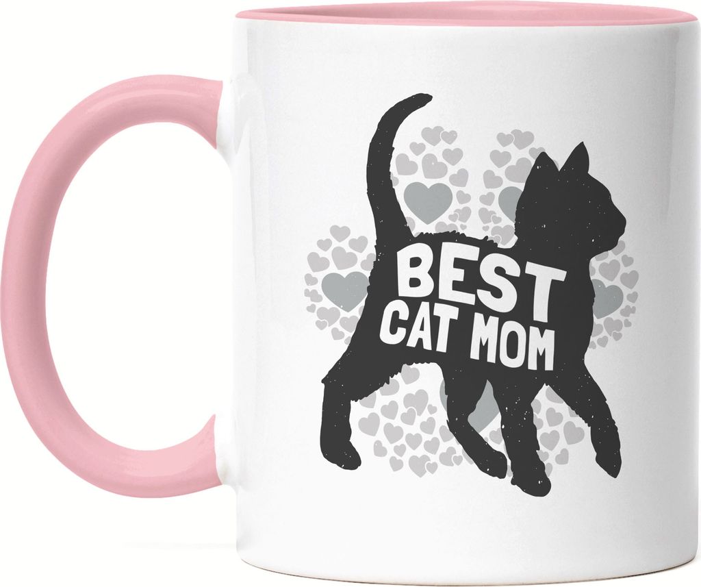 Best Cat Mom Tasse Rosa Katzen-Mama Geschenk Katzenliebhaber Katzenbesitzer Katzen Kätzchen Kaffeetasse