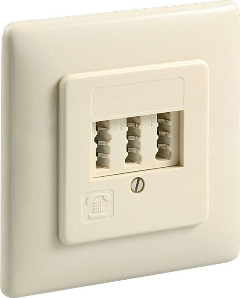 Goobay 50264 3x TAE-NFN Unterplutzdose, Beige - Schraubanschluss