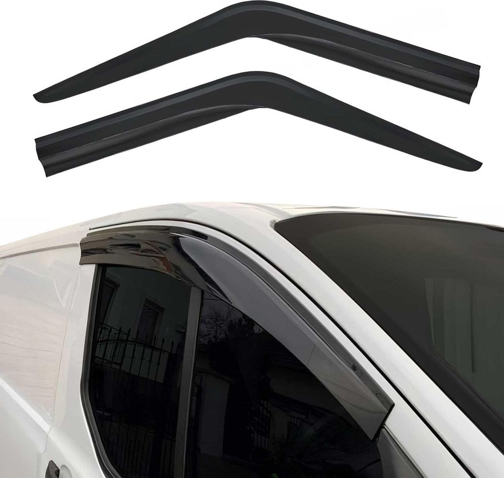 2x Windabweiser Regenabweiser für Ford Transit 2000-2014 Acryl Dunkel