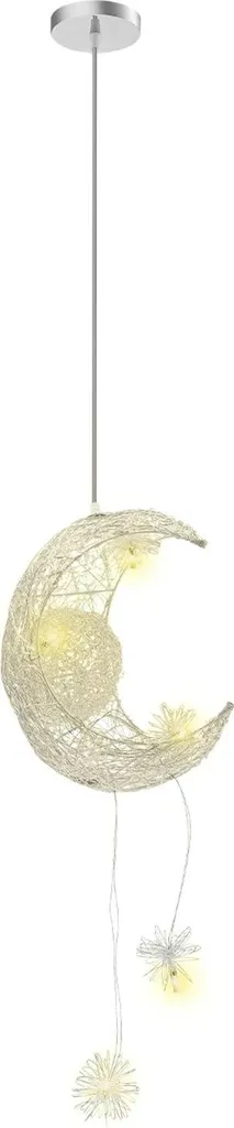 Éclairage Doux pour Chambre Bébé - Suspension Lune et Étoiles 5W Blanche