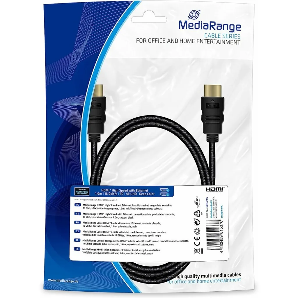 Cavo HDMI 4K MediaRange MRCS195 1m - Il Ponte verso il Cinema