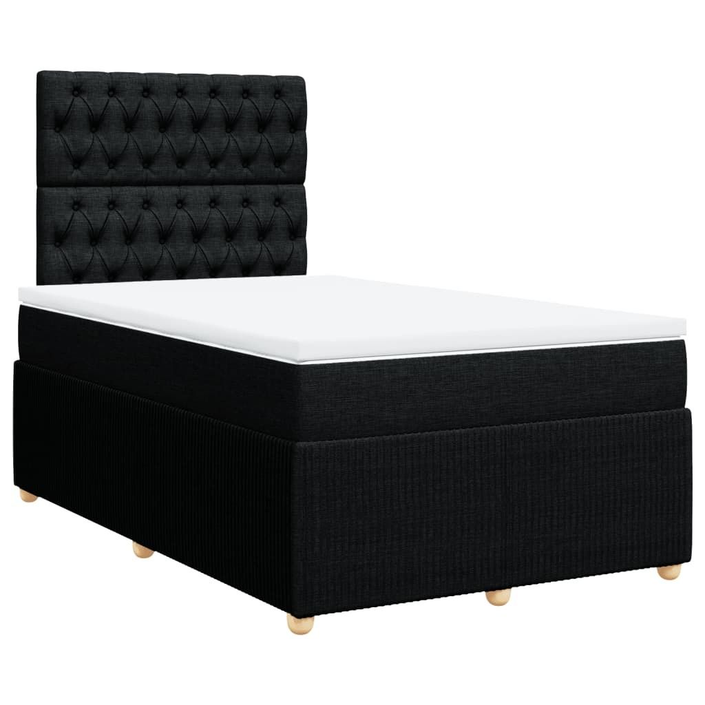 Boxspringbett mit Matratze Schwarz 120x200 cm Stoff Produktbild 